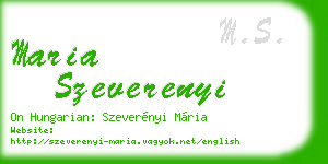 maria szeverenyi business card